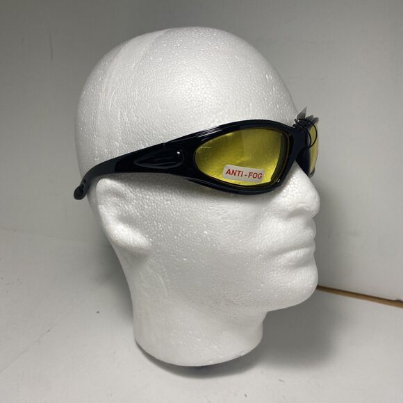 Birdz Quail Goggles Motorcycle Anti Fog Pouch Black Yellow night Vision Lens - Picture 5 of 5